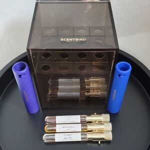 Scentbird Storage Box, Travel Scent Vials and Blue & Purple Cases